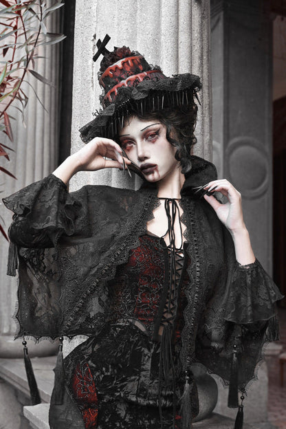 Blood Peak Gothic Dark Velvet Long Dress