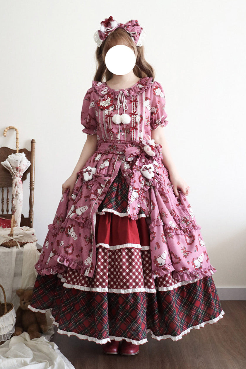 [Pre-order Deadline: January 31] Forest Berry Rabbit Series Daily Puff Sleeve Dress