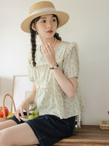 French floral bubble chic shirt