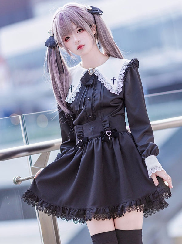 地雷クロスカラーシャツ+ショートスカート