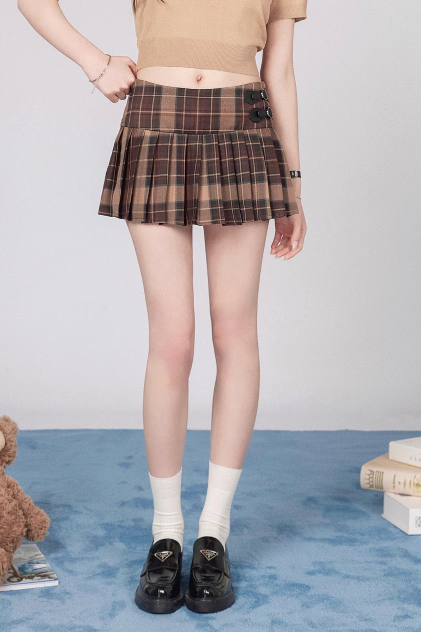 Retro Plaid A-Line Skirt