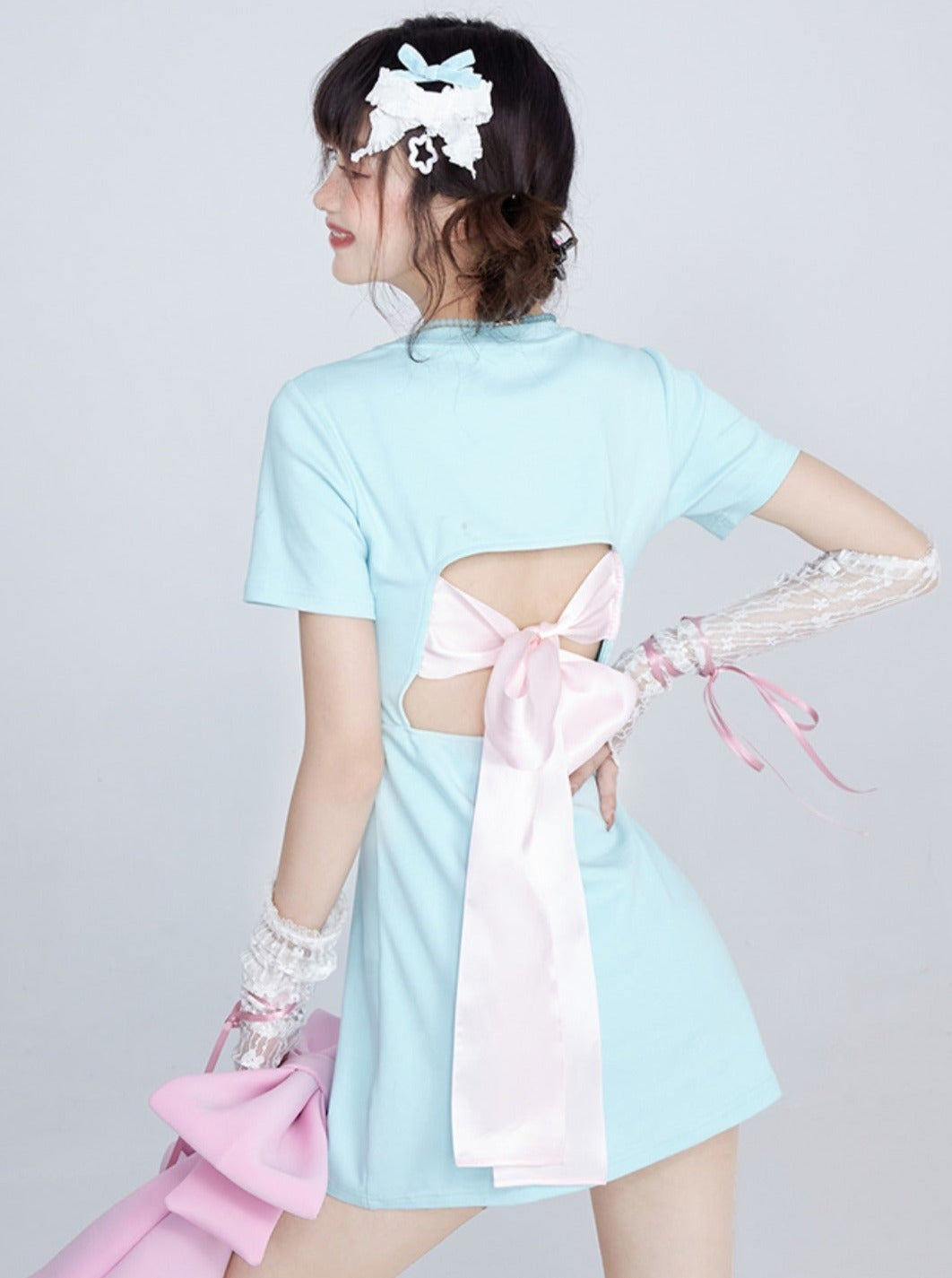 Strap Heart Ribbon Dress