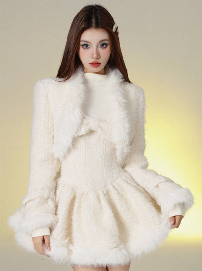 Veste en tweed Snowgirl + robe bouffante en tweed