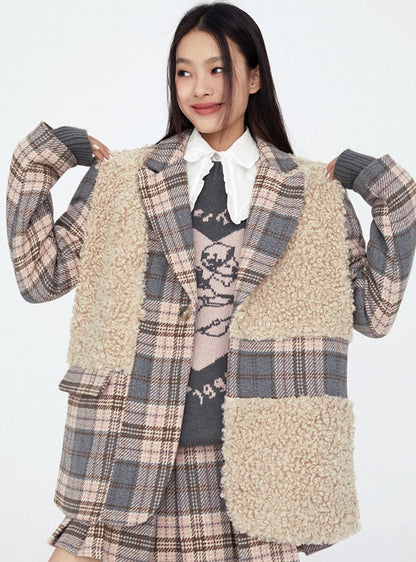 Boa Check Stitch Wool Jacket