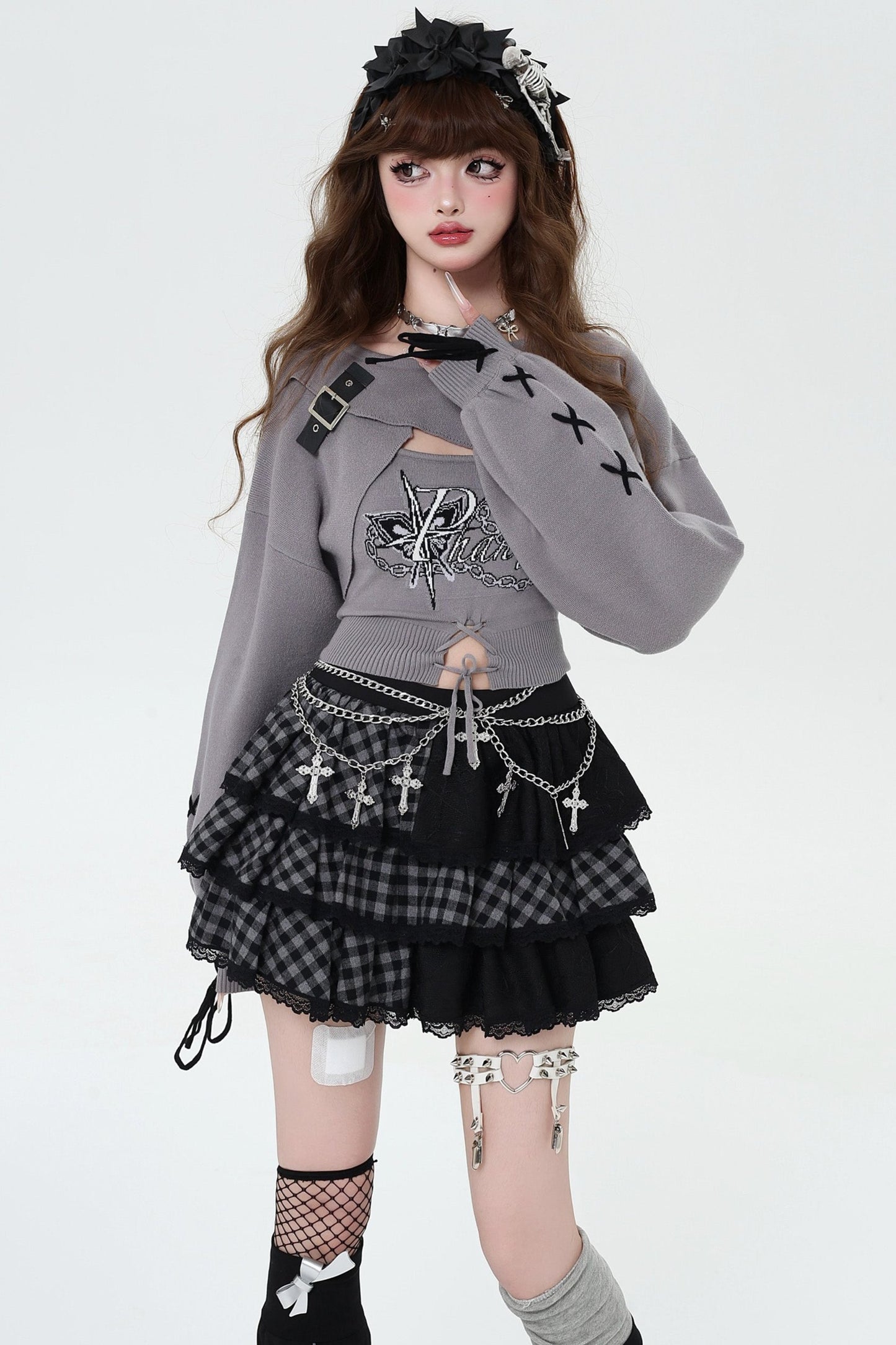 Heart Rate Long Sleeve Knit Sweater Set