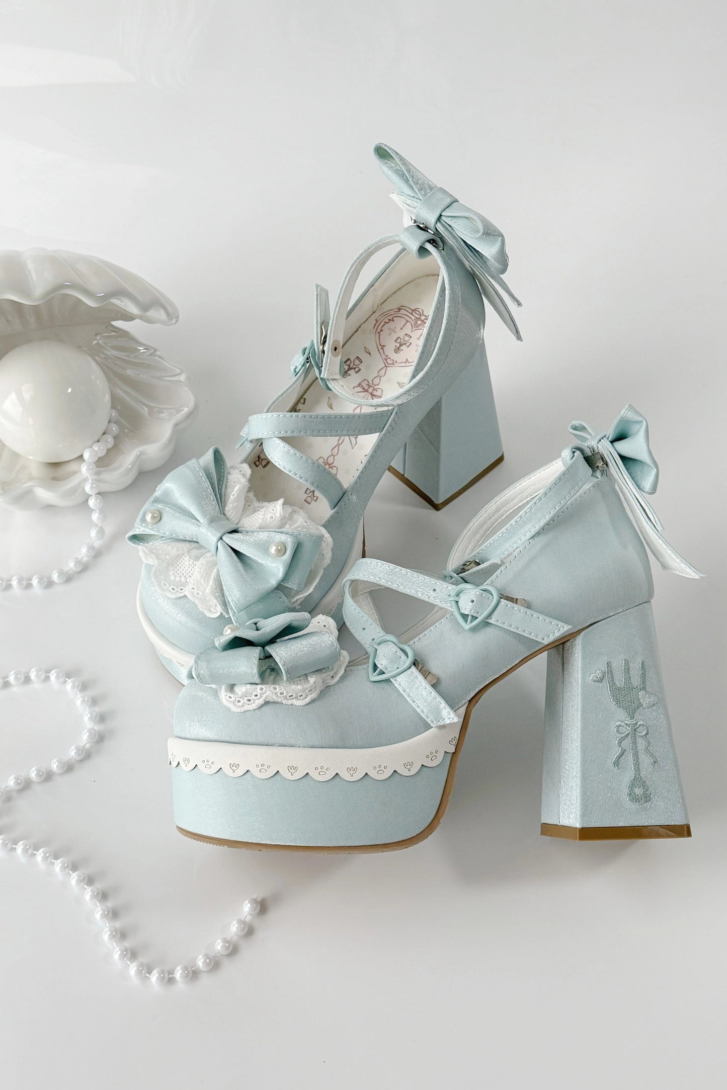 スイートフリルリボンロリータシューズ