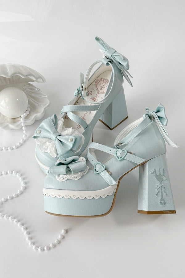 スイートフリルリボンロリータシューズ