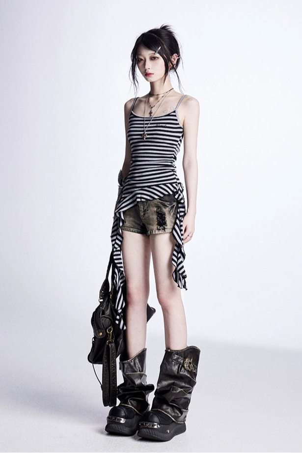 レトロタッセルスボーダーキャミソール