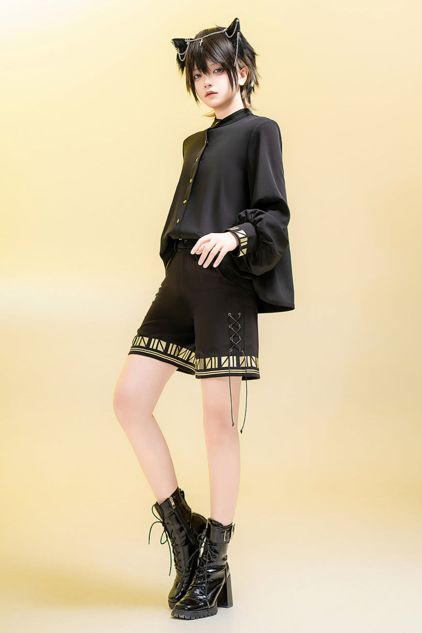 [Mar. 26, 2012 reservation deadline] Black Cat Lolita Prince Series Pharaoh Embroidery Shirt