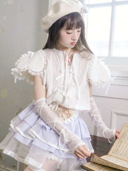 Heart Frill Ribbon Blouse