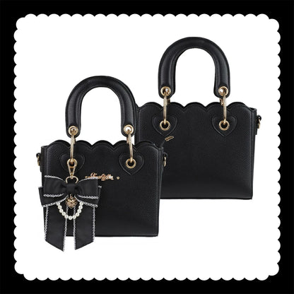 [Pre-order Deadline: October 18] Petal Edge Pearl Chain Bow Square Handbag Crossbody Bag