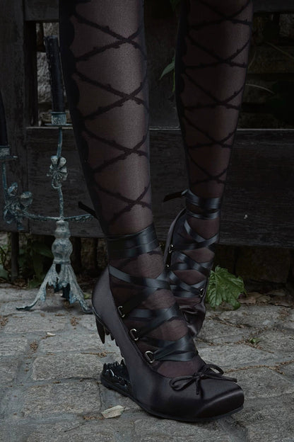 Dark Lace-Up Vampire Heels