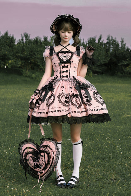 [Pre-order Deadline: September 16] Pink Purple Teddy Bear Series Sweet Princess Dress