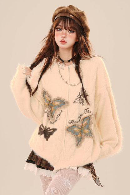 Butterfly Embroidered Loose Top