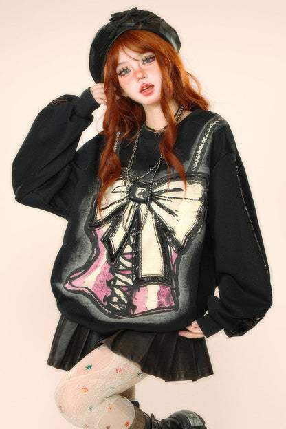 クールボウハンドペイントスウェット