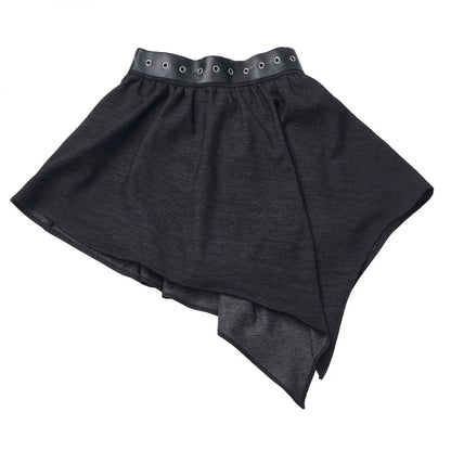 オフショルダースウェットトップス+アシメスカート+ロングパンツ