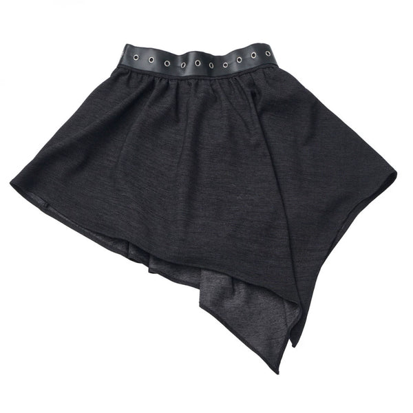 オフショルダースウェットトップス+アシメスカート+ロングパンツ