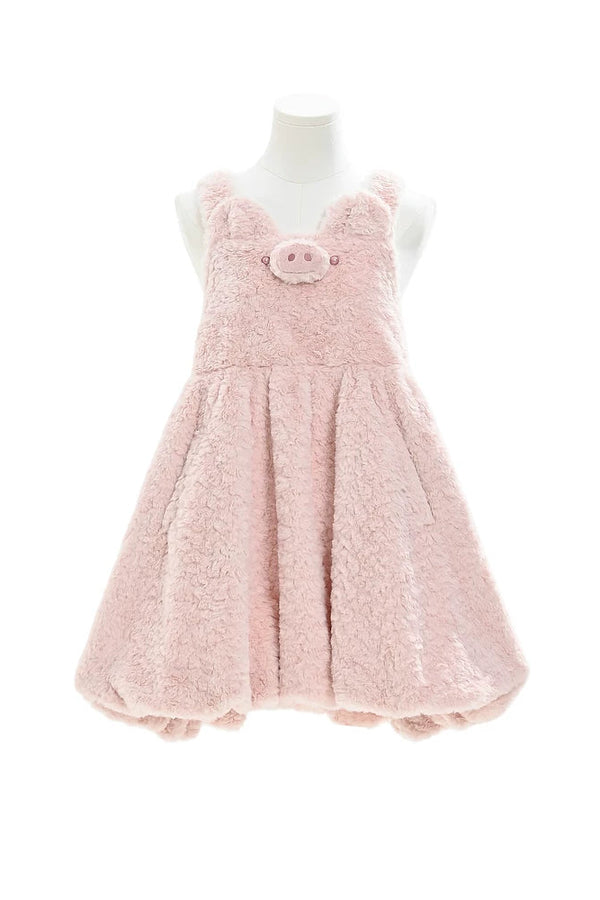 ピッグデザインサスペンダードレス