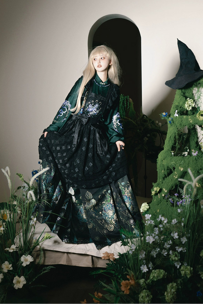 Dark retro jacket + skirt + long skirt + accessories