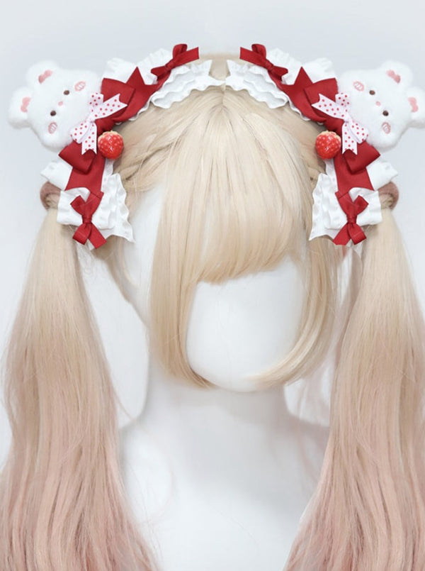バニーストロベリーフリルヘアアクセサリー