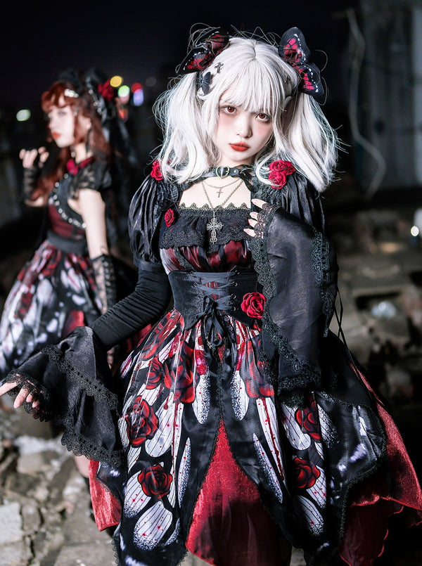 Halloween Gos Bloody Rose Accessories Set