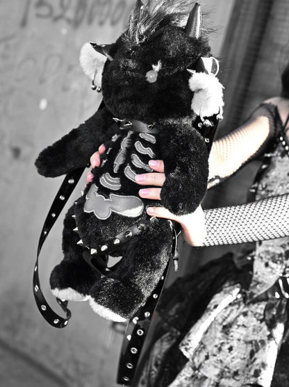 Satin Herlum Punk Rock Shoulder Dark Hand Crossbody Doll Bag