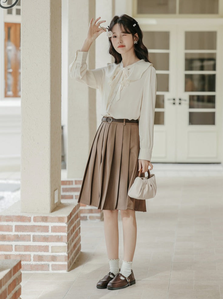 French Retro Chic Ruffle Chiffon Shirt