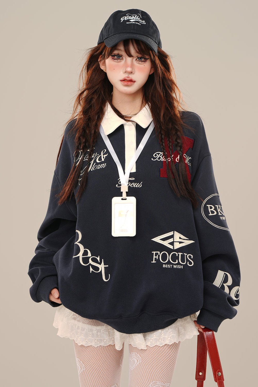 Oversized Loose Athletic Sweatshirt