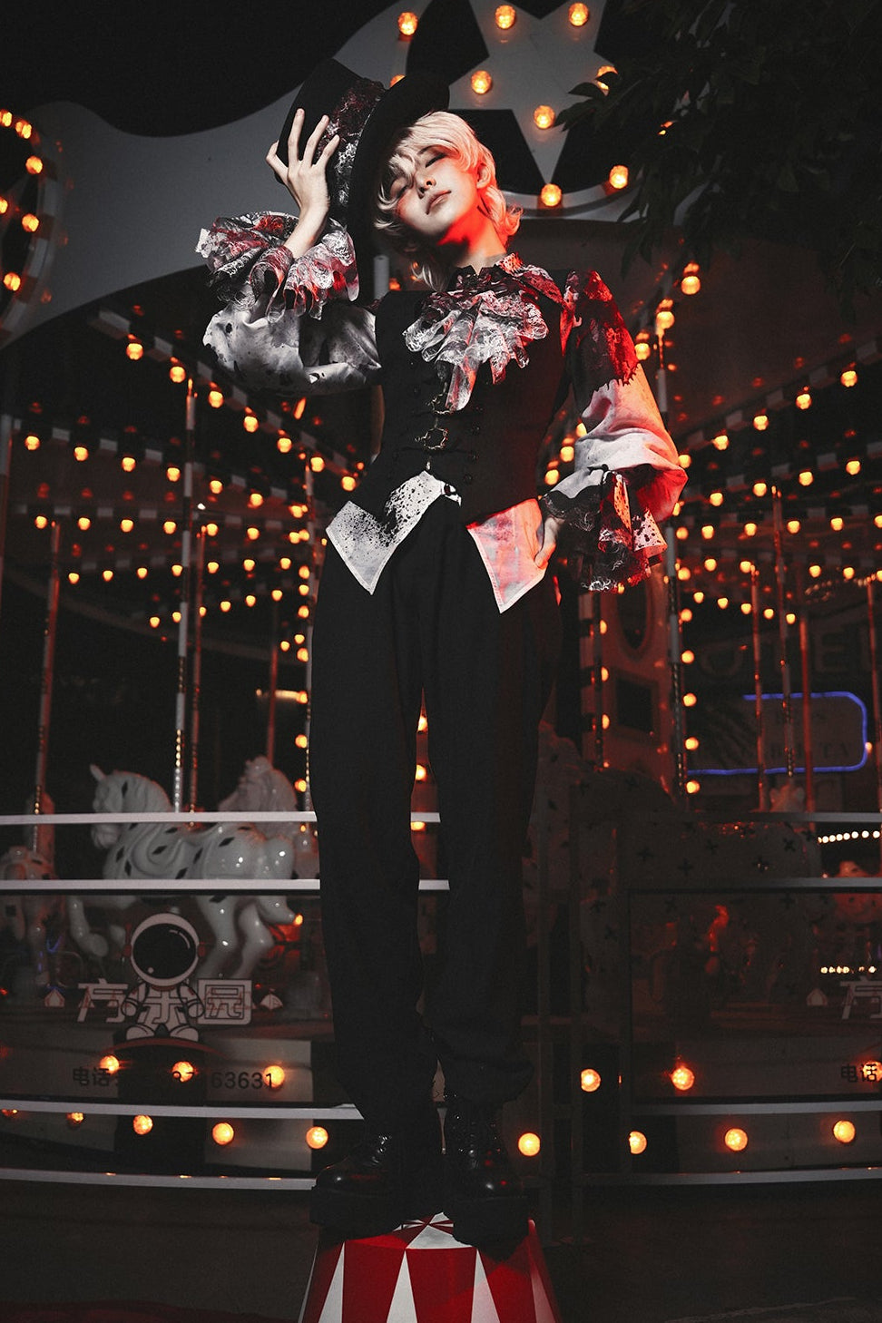 【12月10日予約締切】Bloodstainedプリントポイントテッドカラーシャツ