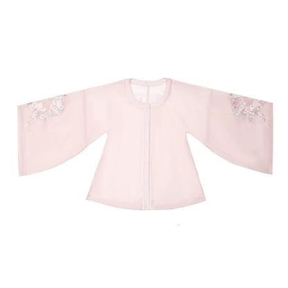 Qipao con conigli e pesche+top+capispalla+accessori