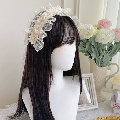 Romantic flower Lolita dress + jumper skirt + cardigan + hair accessories