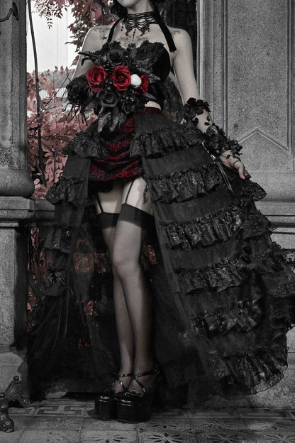 Thriller Scarlet Gothic Trailing Skirt