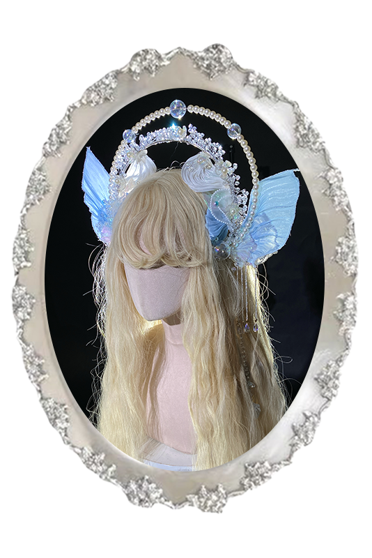 Mermaid Chiffon Lolita Dress + Crown + Headband + Sleeves