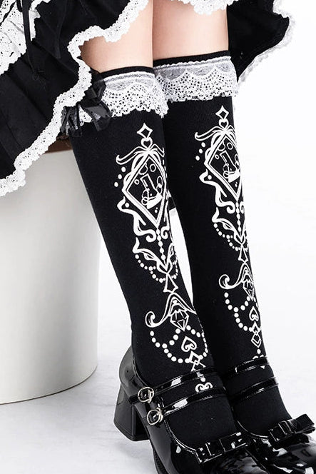 ロリータレースミッドカーフソックス