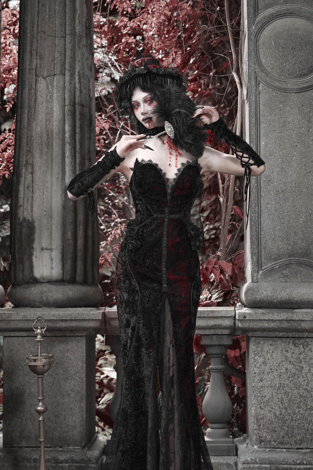 Blood Peak Gothic Dark Love Velvet Dress – Belchic Blood Peak Gothic Dark Love Velvet Dress – Belchic