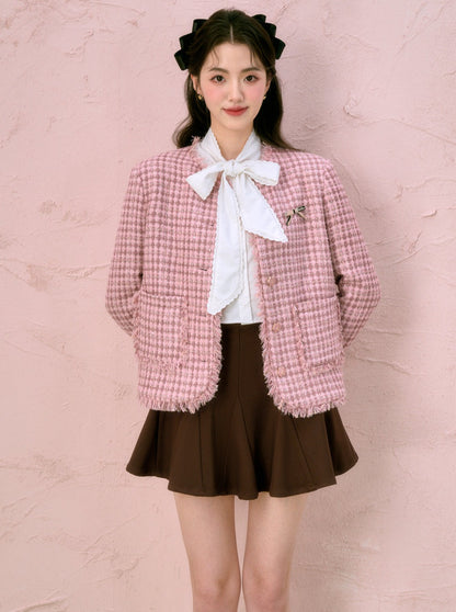 Ribbon Pink Brown Jacket