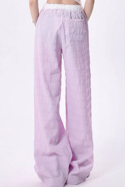 Taro Purple Slouchy Lace Trousers