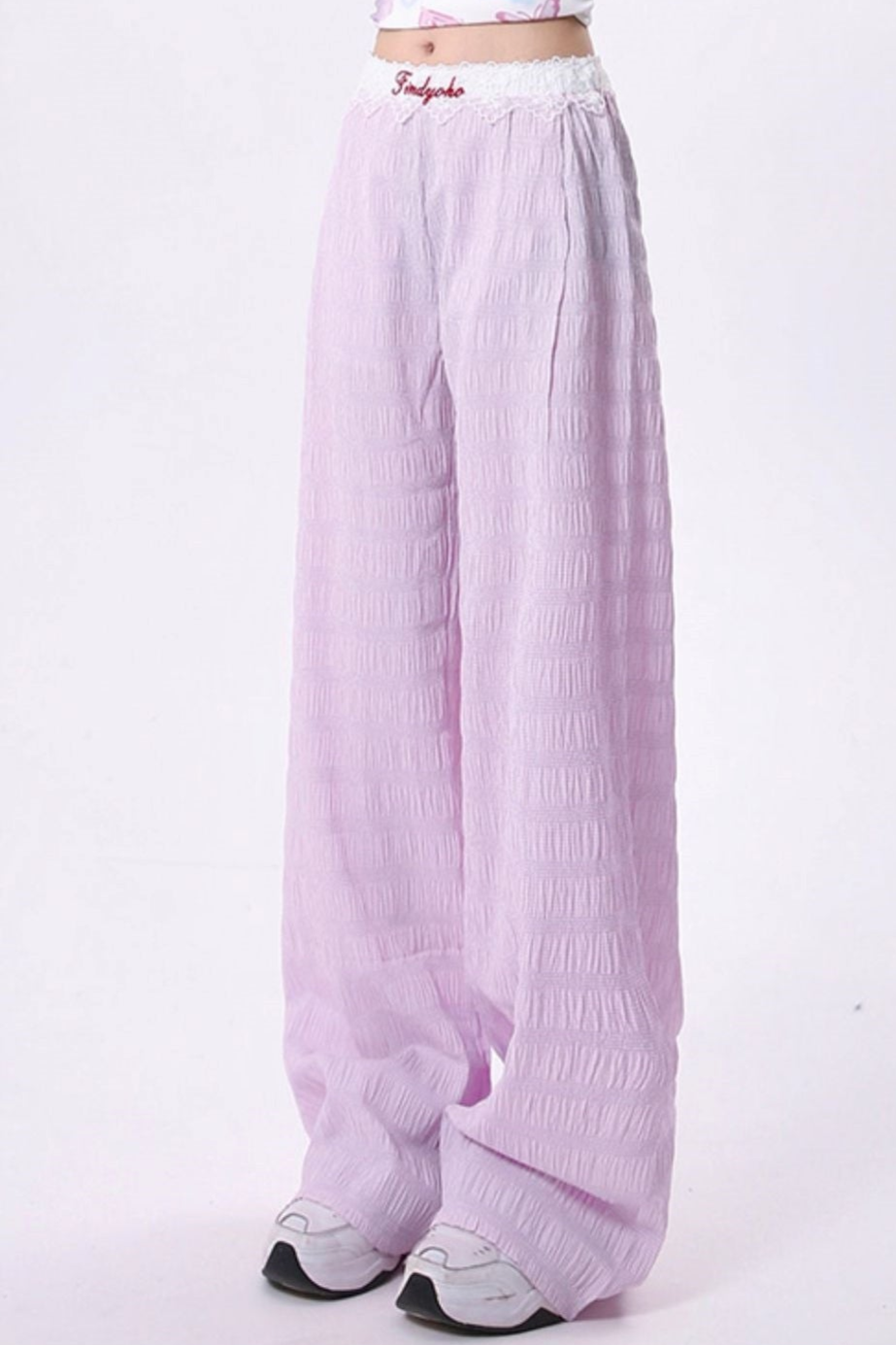 Taro Purple Slouchy Lace Trousers