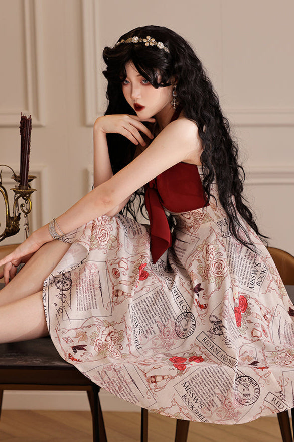 Antique Girl Ribbon Flare Dress