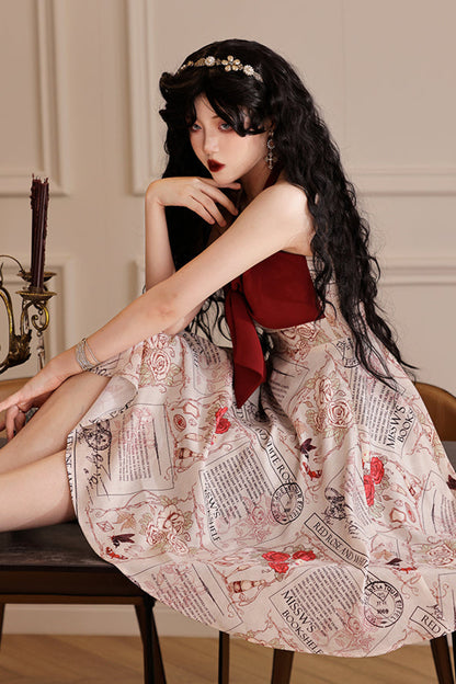 Antique Girl Ribbon Flare Dress