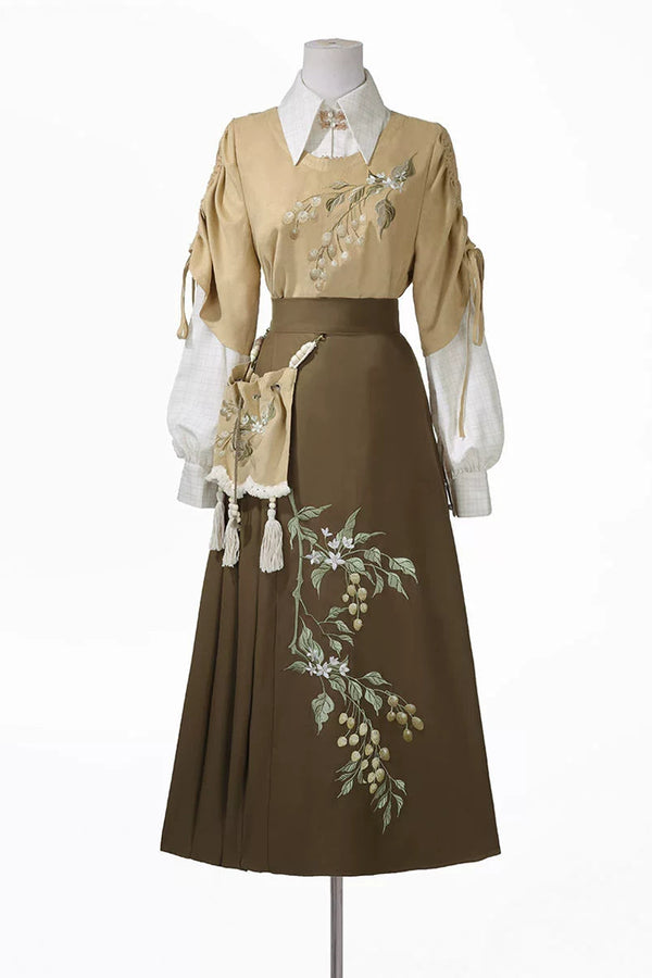 Forever Island Yellow Fruit Shirt + Skirt + Outerwear