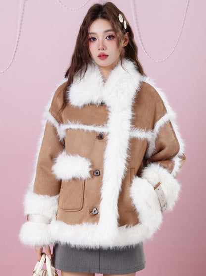 Volume Sweet Fur Velvet Snow Coat