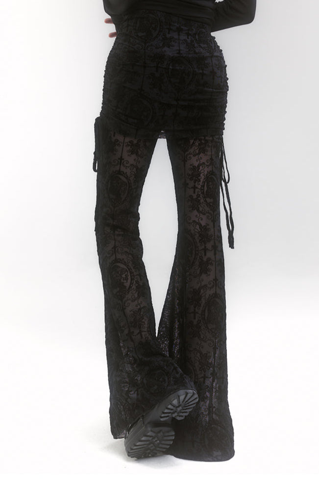 Lace Design Mode Flare Pants