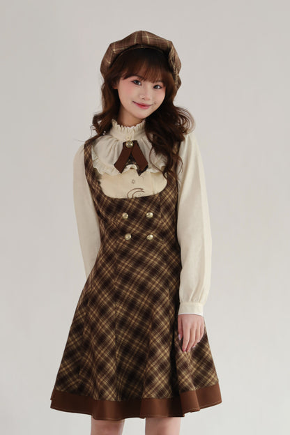 [Reservation Deadline February 3rd] Vintage Detective Series Lapel Cape + Suspender Dress + Ribbon Brooch