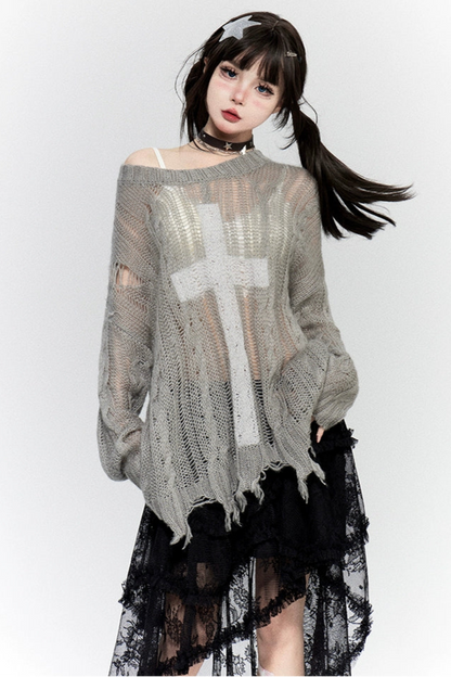 レイジークロスメッシュカットアウトトップス