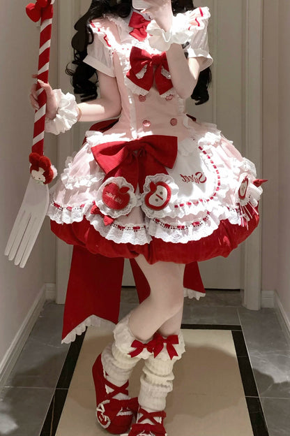 [3월 31일 예약마감] 스위트 애플 메이드 드레스 셋업 + 백 리본 트레인 + 헤어밴드