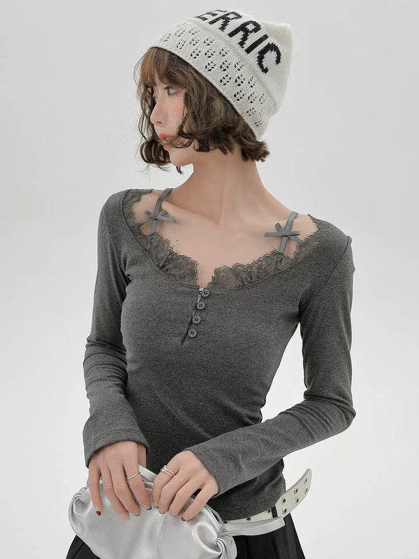 ピュアディザイアレースサスペンダーリボンスリムトップス