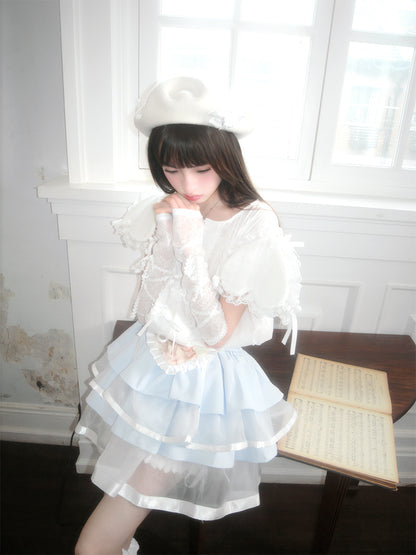 Heart Frill Ribbon Blouse