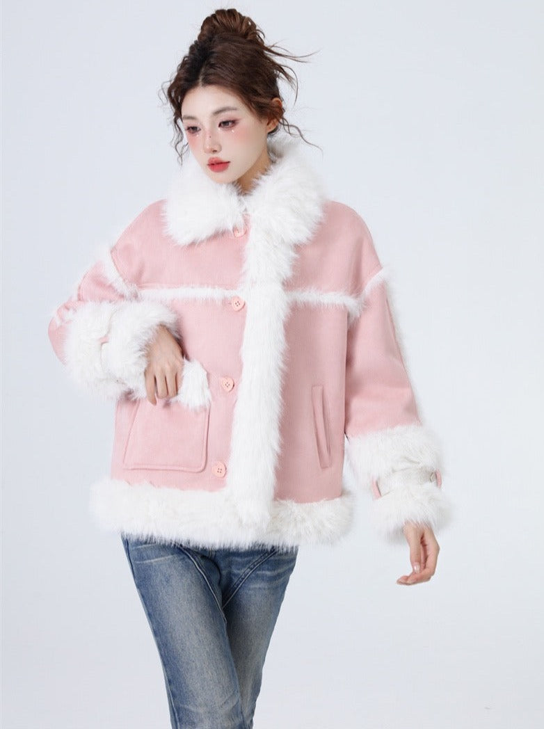 Volume Sweet Fur Velvet Snow Coat