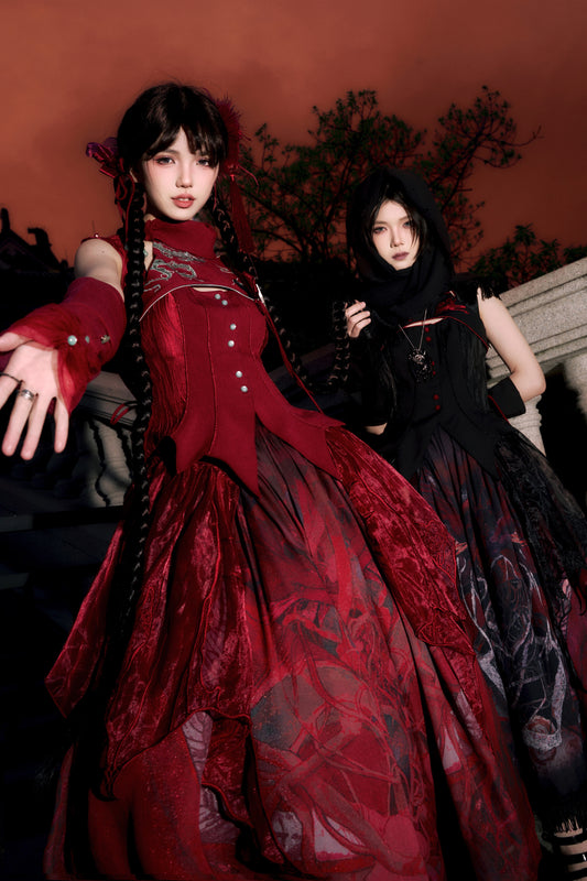 [Deadline for reservations: February 26th] Red Dragon x Black Dragon x Purple Snake Lolita China Gothic Setup